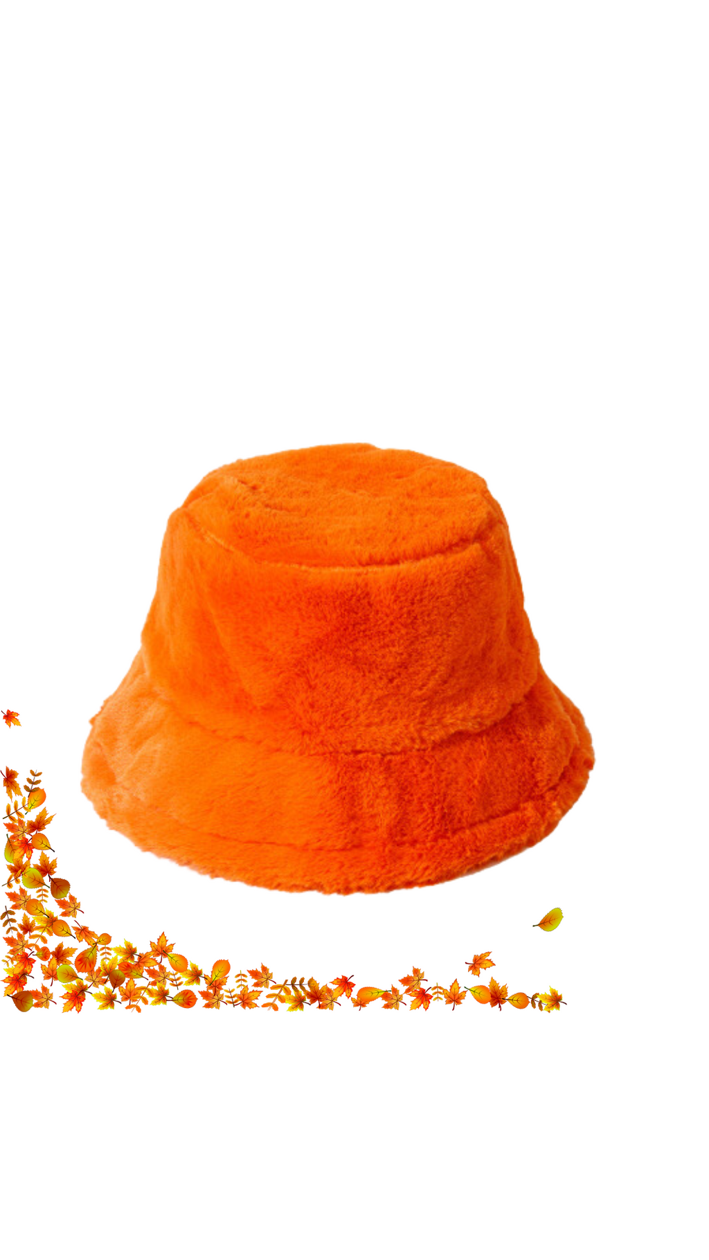 Fall & Halloween soft faux fur Orange Bucket Hat