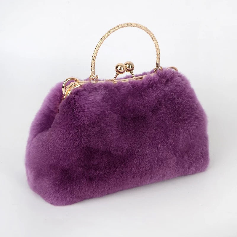 Retro Purple Evening Clutch Handbag