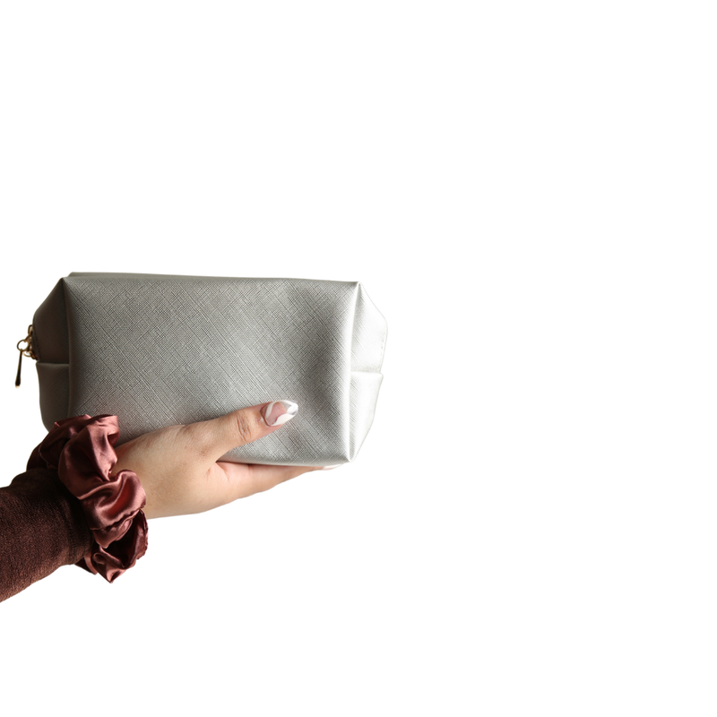 LE CHIC LADY Cosmetic Pouch Bag- Gray Cosmetic Bag