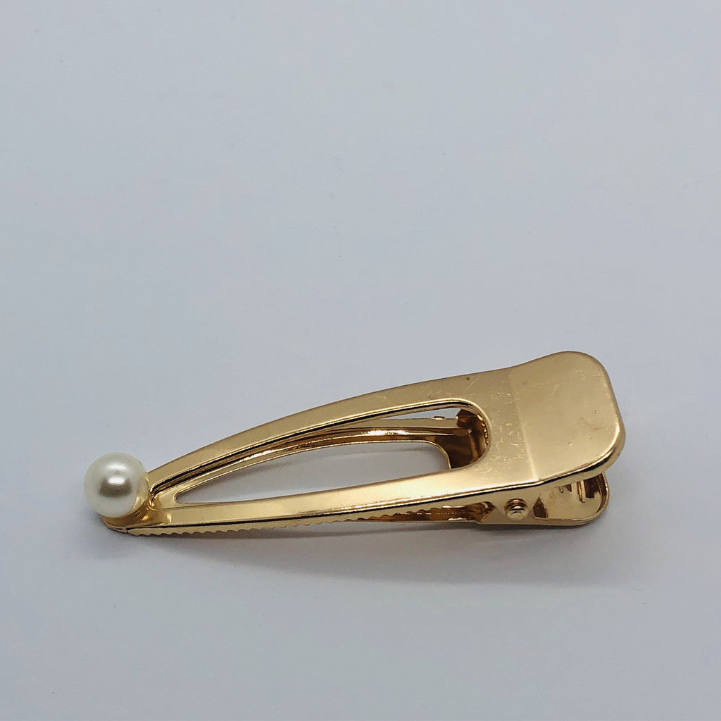 LE CHIC LADY Gold tone Hair Clip with Pearl Hair Accessory