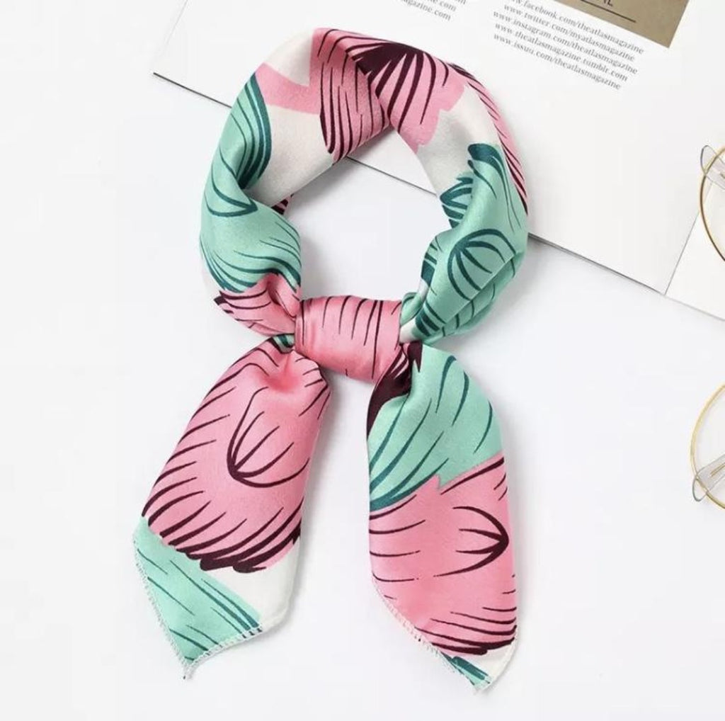 LE CHIC LADY LE CHIC Pink Aqua Scarf Scarf