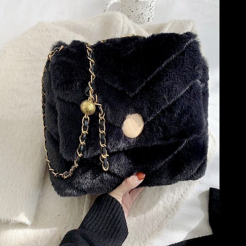 Le Chic Lady Cloud Handbag with Gold Chain