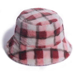 Bucket Hat - Pink/plaid - Ladies