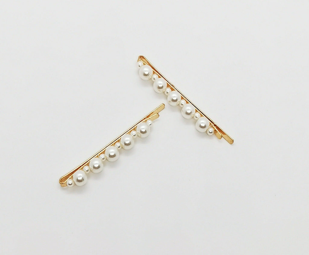 LE CHIC LADY Small Pearl Hair Clip | Set of 2 Hair Accessory