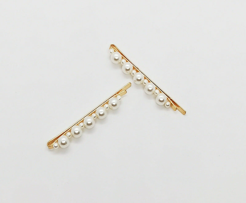 LE CHIC LADY Small Pearl Hair Clip | Set of 2 Hair Accessory