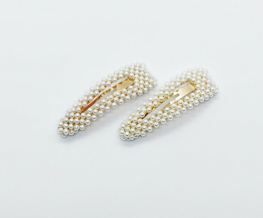 LE CHIC LADY Triangle Pearly Hair Clip | Set of 2 Hair Accessory
