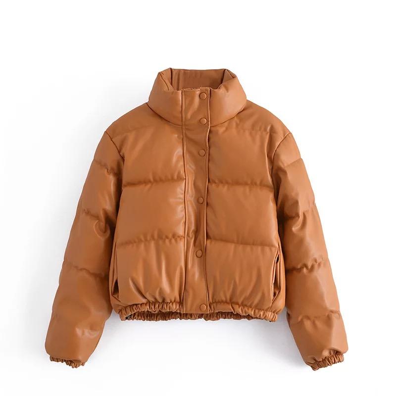 LECHICLADY LE CHIC Dischidia Brown Puffer Jacket
